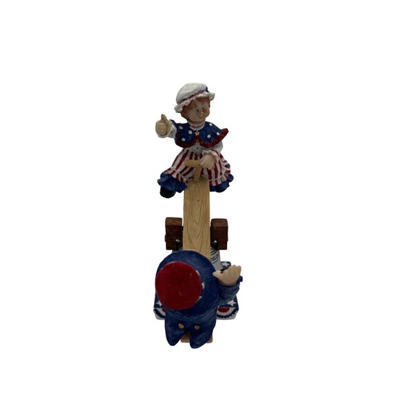Uncle Sam & Liberty Bell Patriotic Seesaw Figurine - Picture 5 of 5